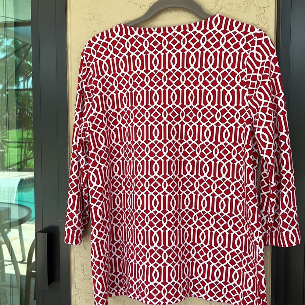Dynamite, Red And White Patterned Talbot Shirt, M… - image 5